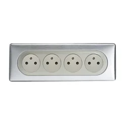 4 prises pré-câblées Legrand Céliane aluminium