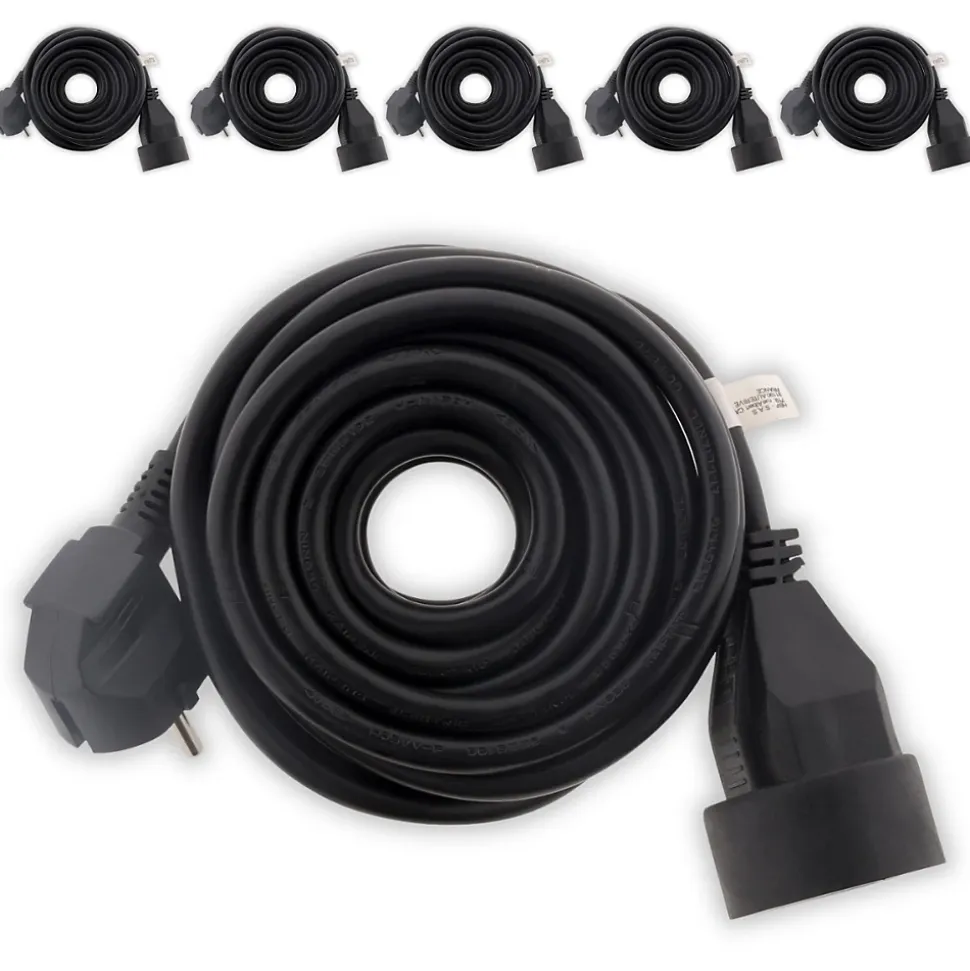 6 prolongateurs 16A 2P+T noir 10m Zenitech