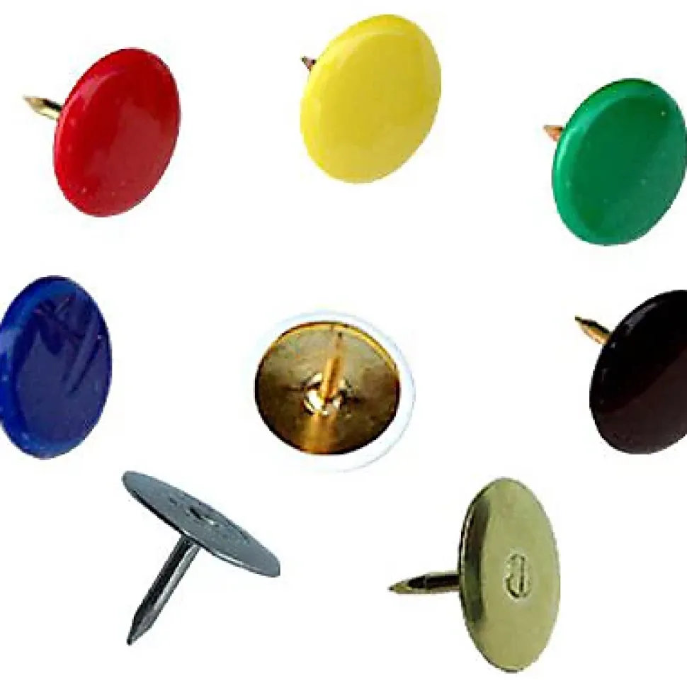 100 punaises multicolores à tête ronde et plate Diall