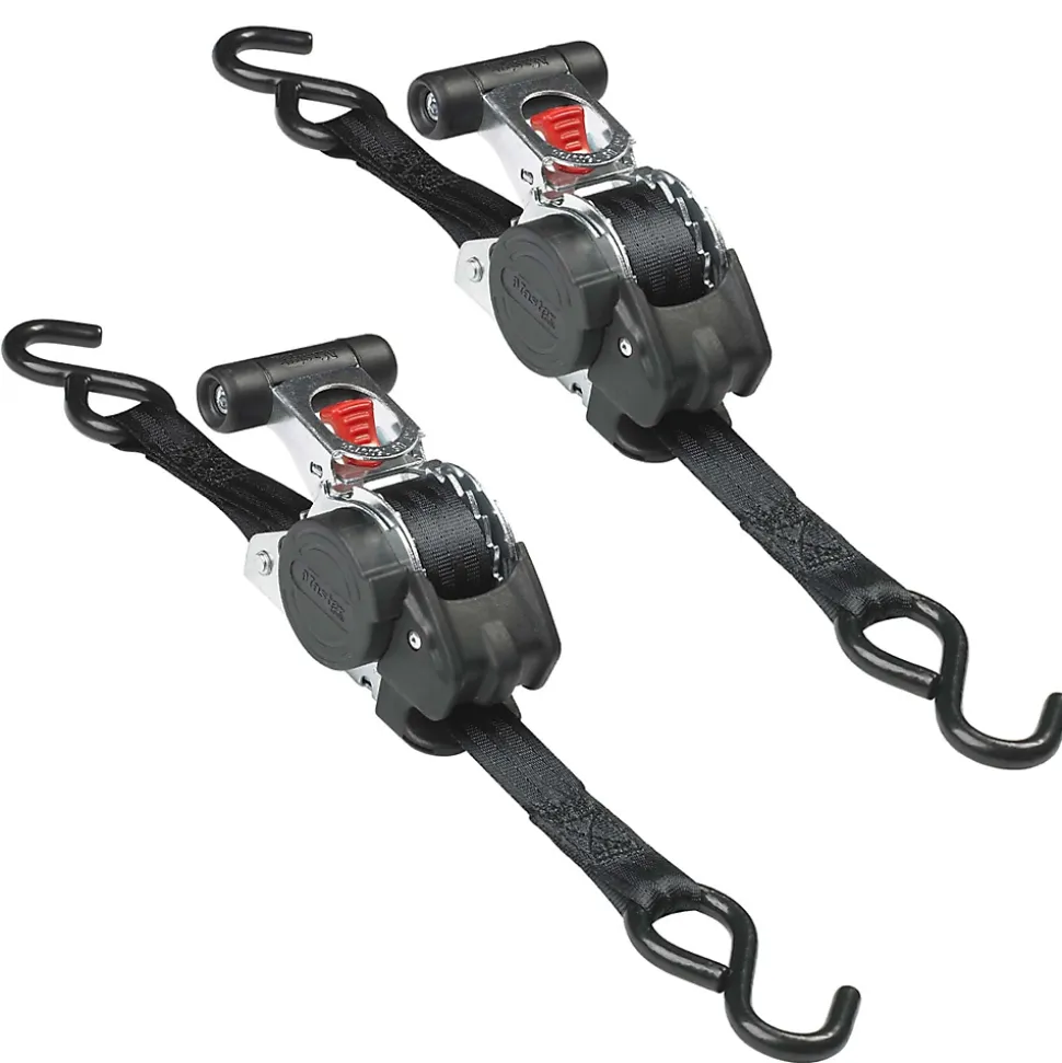 2 sangles rétractables 3m x 25mm Crochet S Master Lock