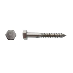 50 Tirefonds Bois Tête Hexagonale 10 x 60 mm - DIN 571 - Inox A4 - D-Work