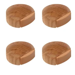 4 Un. Butée de porte adhésive en bois de chêne naturel 45x42MM