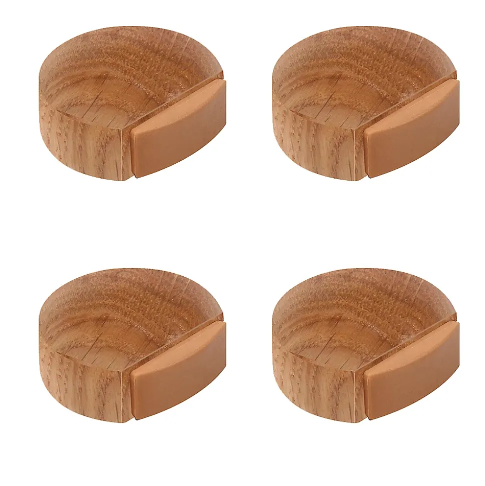 4 Un. Butée de porte adhésive en bois de chêne naturel 45x42MM