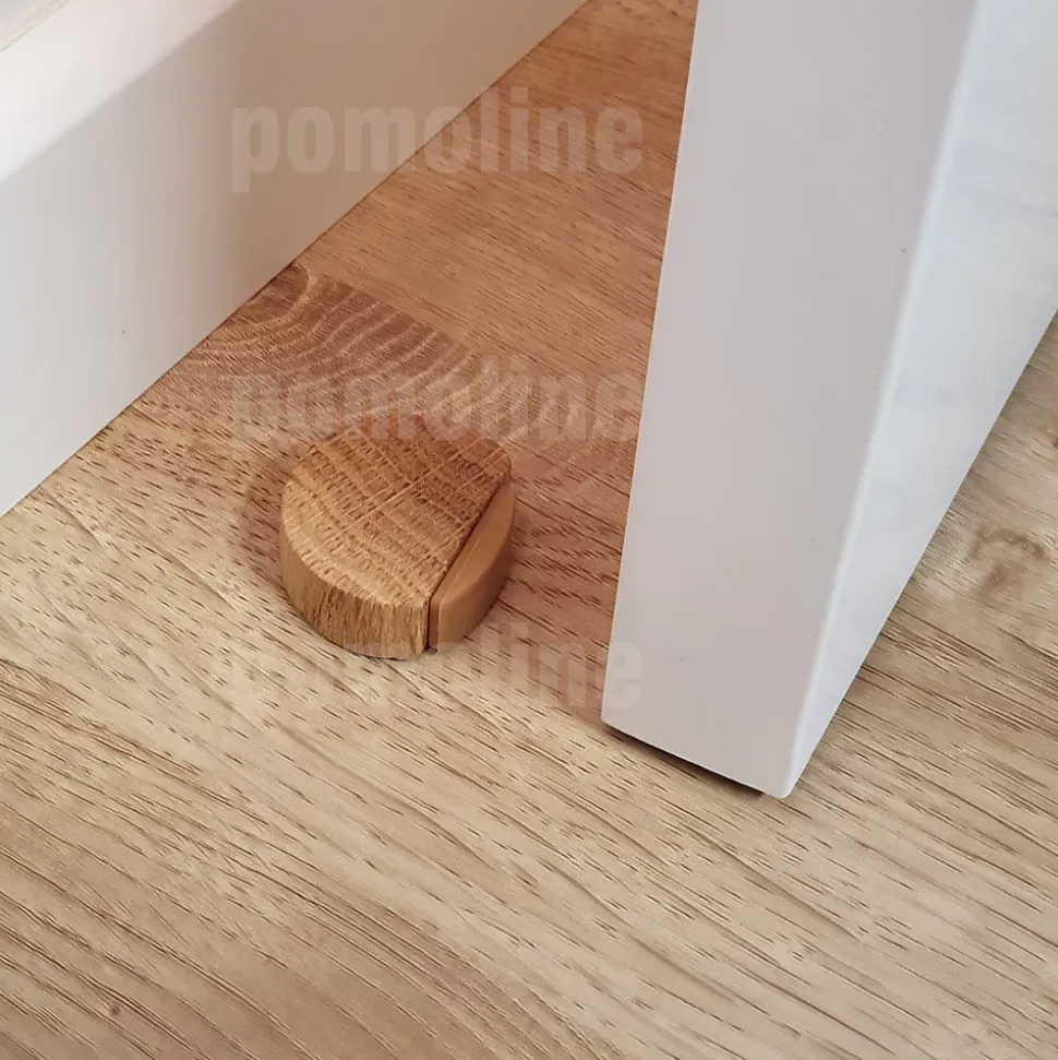 4 Un. Butée de porte adhésive en bois de chêne naturel 45x42MM