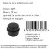 4 Un. Butée de porte adhésive en bois laqué noir - Diamètre 37MM