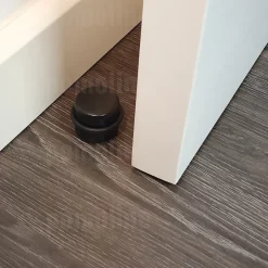 4 Un. Butée de porte adhésive en bois laqué noir - Diamètre 37MM