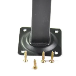 4 un. Pied carré pour meuble en acier 25x25mm hauteur 100mm peinture noire avec embout