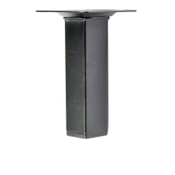 4 un. Pied carré pour meuble en acier 25x25mm hauteur 150mm peinture noire avec embout