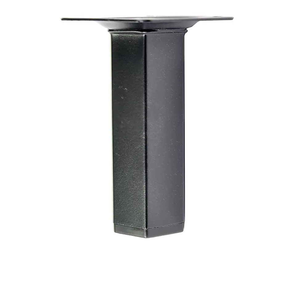 4 un. Pied carré pour meuble en acier 25x25mm hauteur 150mm peinture noire avec embout