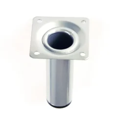 4 un. Pied rond pour meuble en acier, diamètre 30 mm, hauteur 100 mm, peinture aluminium avec régulateur de nivellement 15-25 mm