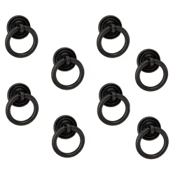 8 Un. poignées de meuble anneau noir rouille tiroir classique - diamètre 32MM