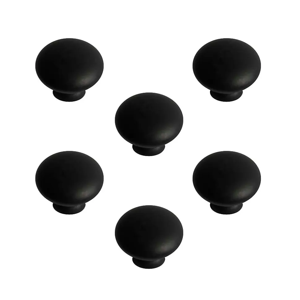 6 Un. poignées de meuble en rouille noir pour tiroir - diamètre 30MM
