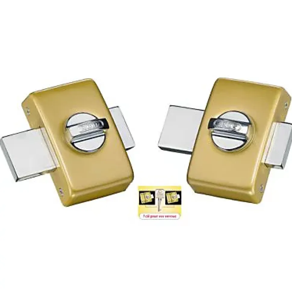 2 verrous à bouton sans vis bronze ø23 mm / 45 mm Abus
