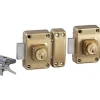 2 verrous s'entrouvrants Bricard Alpha à bouton et cylindre 45 mm