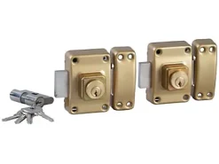 2 verrous s'entrouvrants Bricard Alpha à bouton et cylindre 45 mm
