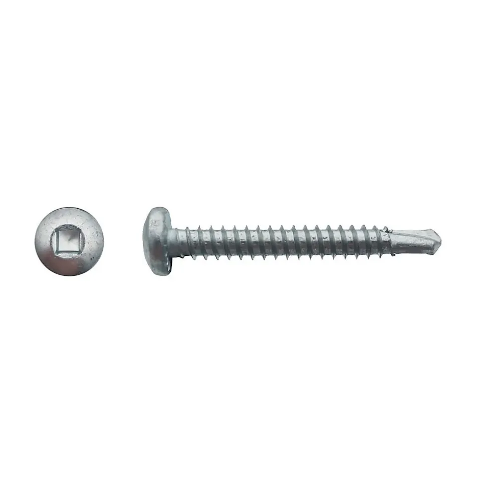 250 Vis Autoperceuses Tête Cylindrique Carrée 4.8 x 50 mm - DIN 7504 M - Zingué blanc - D-Work