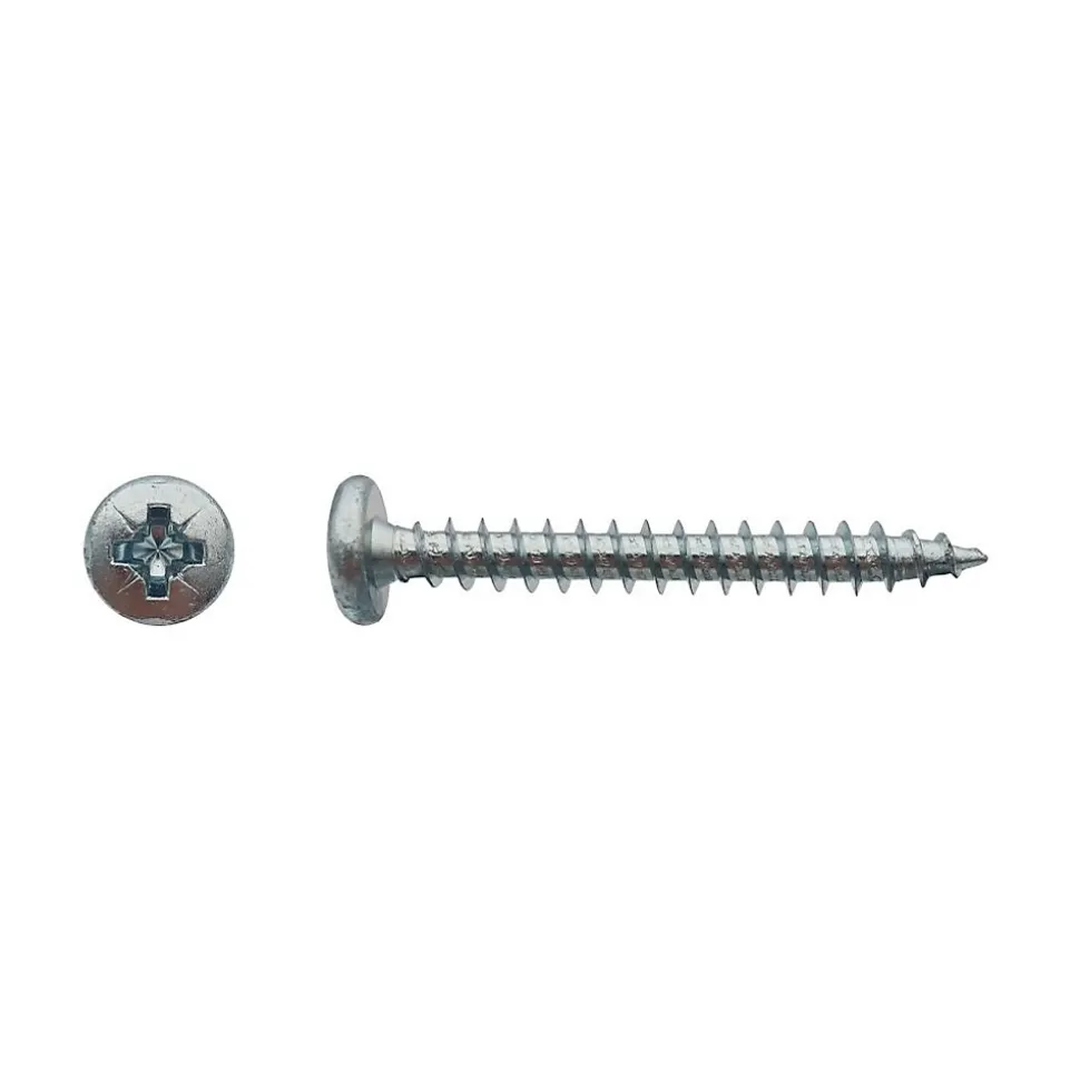 500 Vis Bois Tête Cylindrique Pozidriv 4.5 x 40 mm - Zingué blanc - D-Work