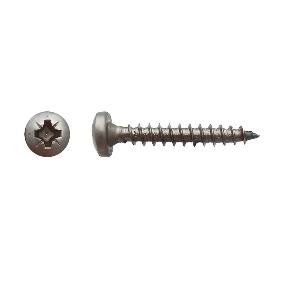 200 Vis Bois Tête Cylindrique Pozidriv 3.5 x 20 mm - Inox A2 - D-Work