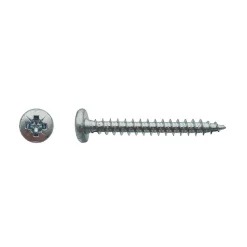 250 Vis Bois Tête Cylindrique Pozidriv 5 x 50 mm - Zingué blanc - D-Work