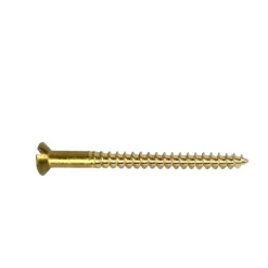 200 Vis Bois Tête Fraisée Fendue 5 x 70 mm - Laiton - D-Work