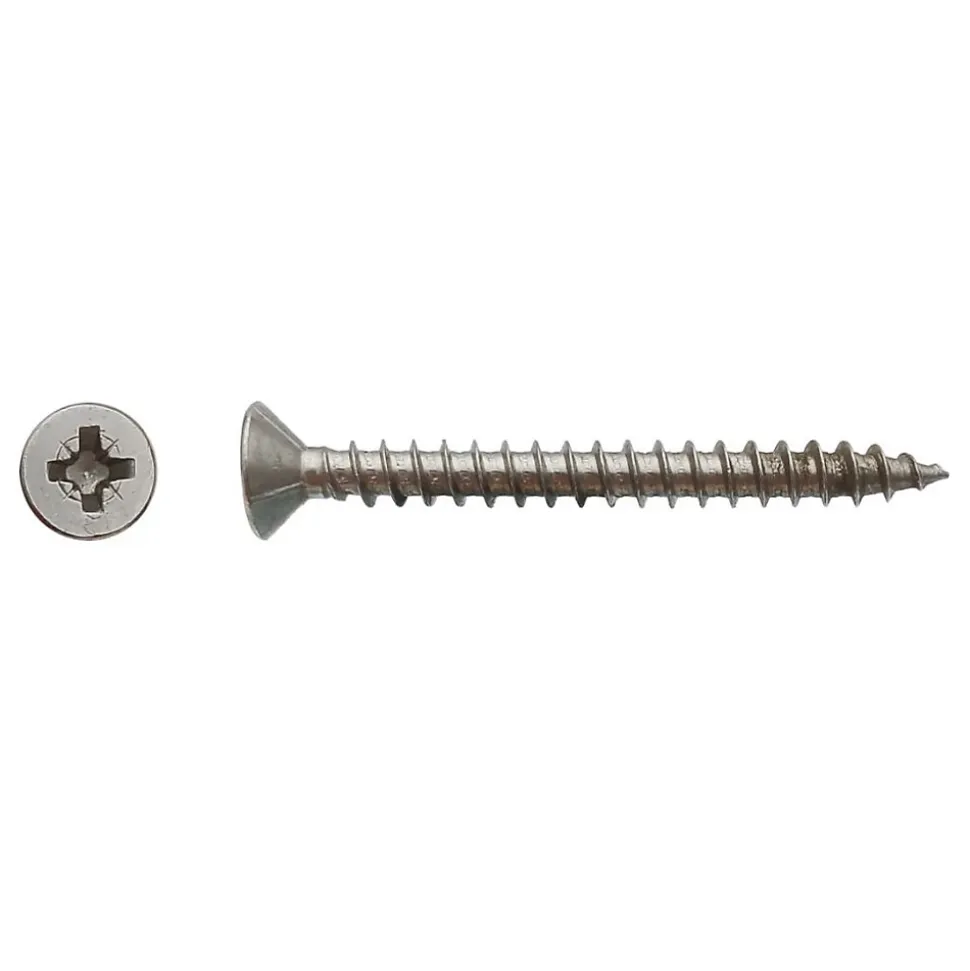 200 Vis Bois Tête Fraisée Pozidriv 4.5 x 30 mm - Inox A2 - D-Work