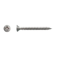 100 Vis Bois Tête Fraisée Pozidriv 6 x 70 mm - Inox A4 - D-Work