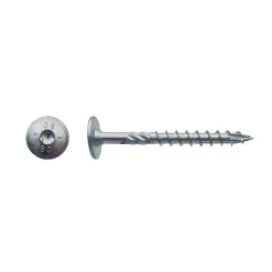 50 Vis Bois Tête Ronde Larges Torx T40 8 x 140 mm - Zingué blanc - D-Work