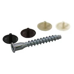 4 vis d'assemblage et caches acier zingué Diall Ø5 x l.50 mm