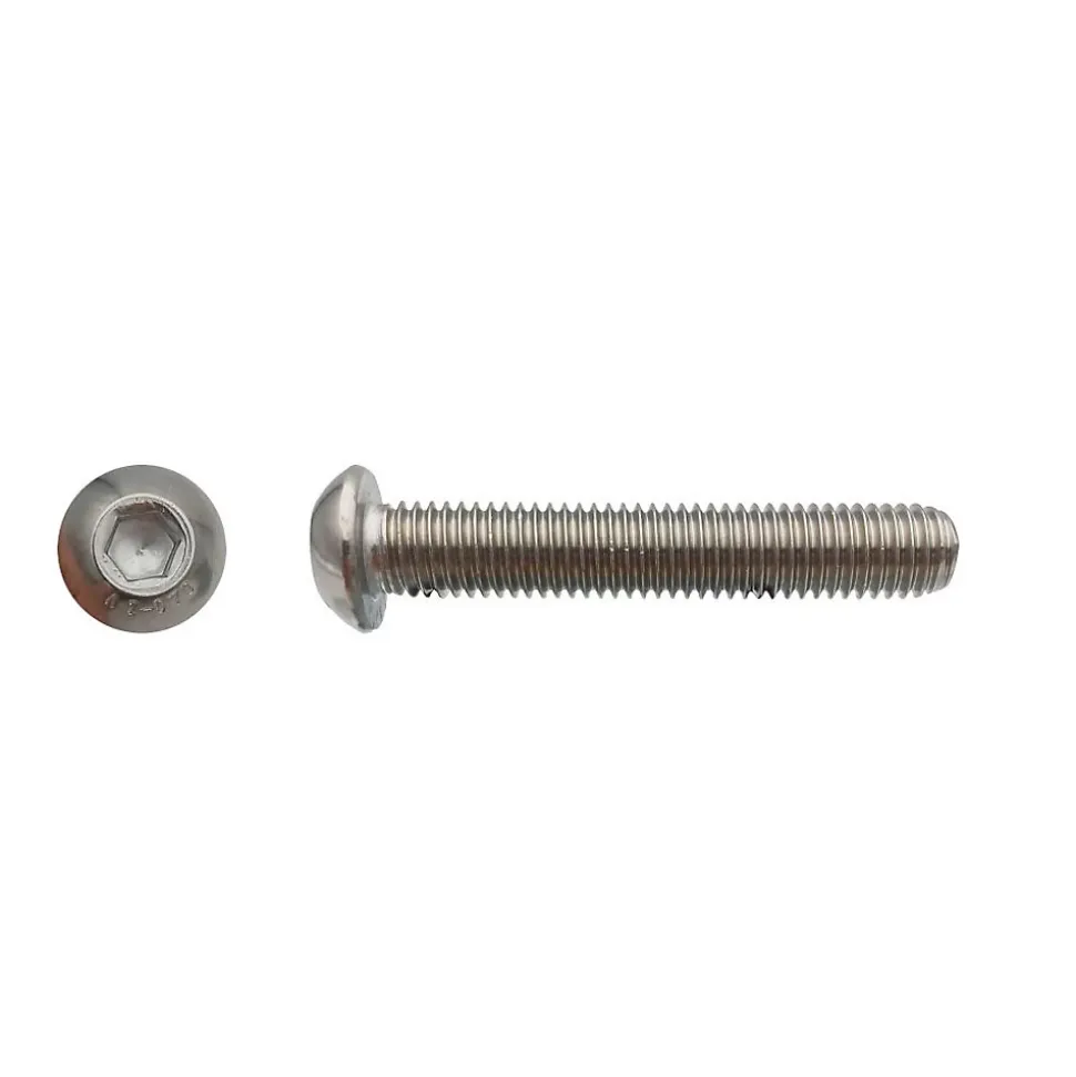 200 Vis Métaux Tête Bombée 6 Pans Creux BHC 6 x 30 mm - 7380-1 - Inox A2 - D-Work