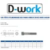 200 Vis Métaux Tête Cylindrique 6 Pans Creux CHC 4 x 10 mm - DIN 912 - Inox A4L80 - D-Work