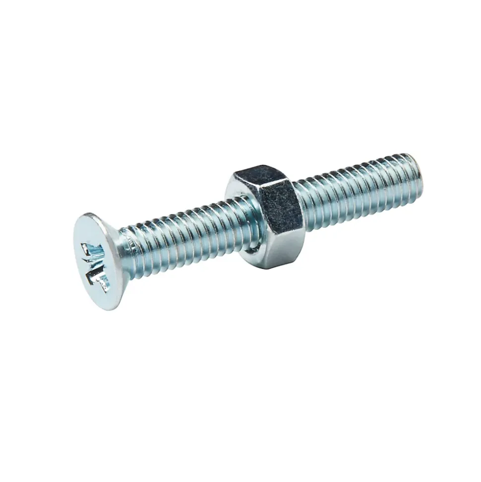 20 vis métaux tête fraisée acier zingué 6 x 40 mm