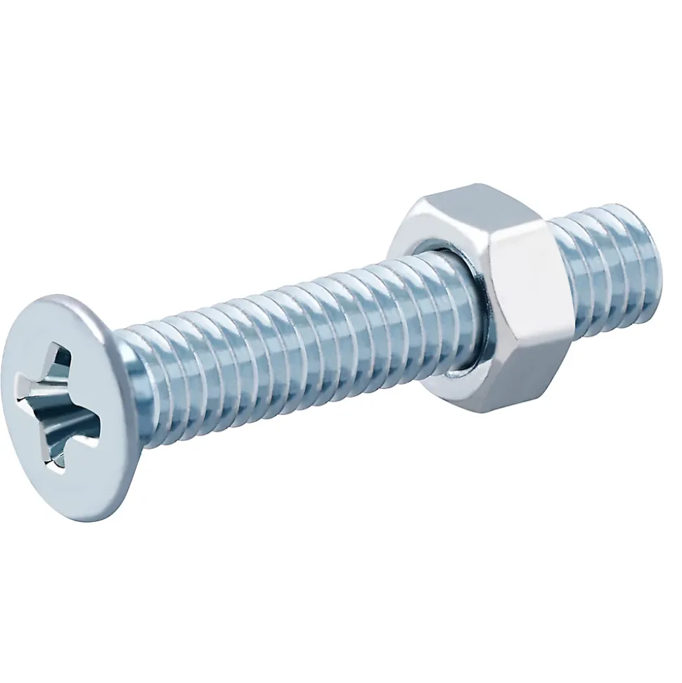 20 vis métaux tête fraisée acier zingué 5 x 30 mm