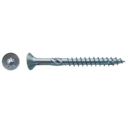 50 Vis pour Construction Bois Tête Fraisante Torx T40 8 x 180 mm - Zingué blanc - D-Work