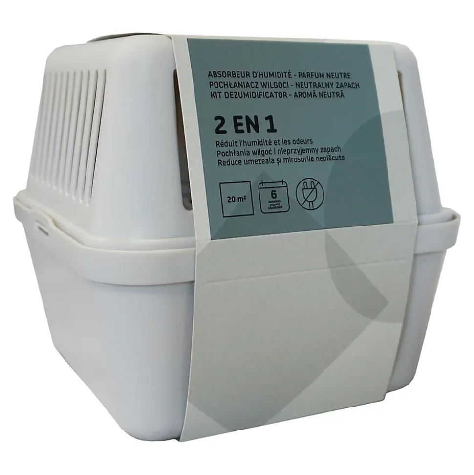 Absorbeur d'humidité 20m² + 1 recharge sachet 500g