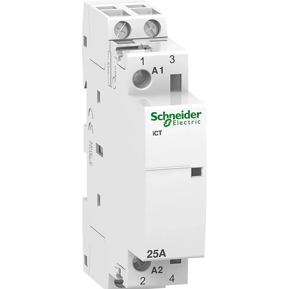 A9c20132 Schneider - Contacteur Bipolaire - 2no - 25a - Bobine 24vca -schneider Acti9