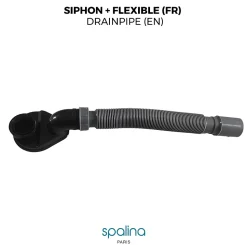 Accessoire Siphon extra plat + flexible 80x8x6cm, by SPALINA