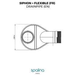 Accessoire Siphon extra plat + flexible 80x8x6cm, by SPALINA