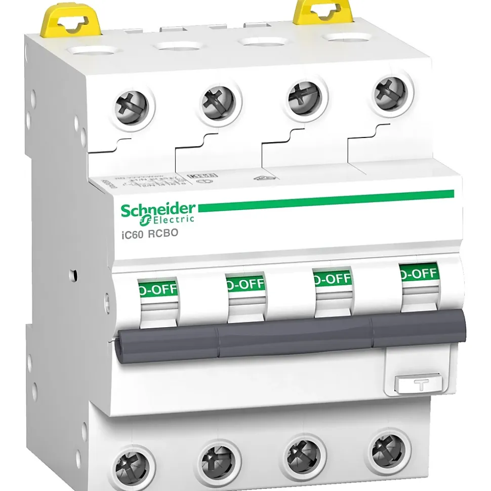 A9d55410 Disjoncteur Différentiel Tétrapolaire 4p 10a - 300ma - 6ka - Type Ac Courbe C - Schneider Acti9 Rcbo Ic60