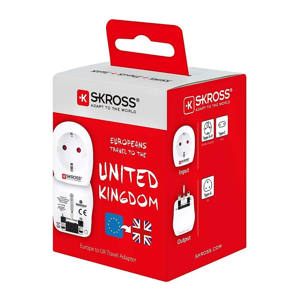 Adaptateur de voyage Prise Europe vers Angleterre SKROSS