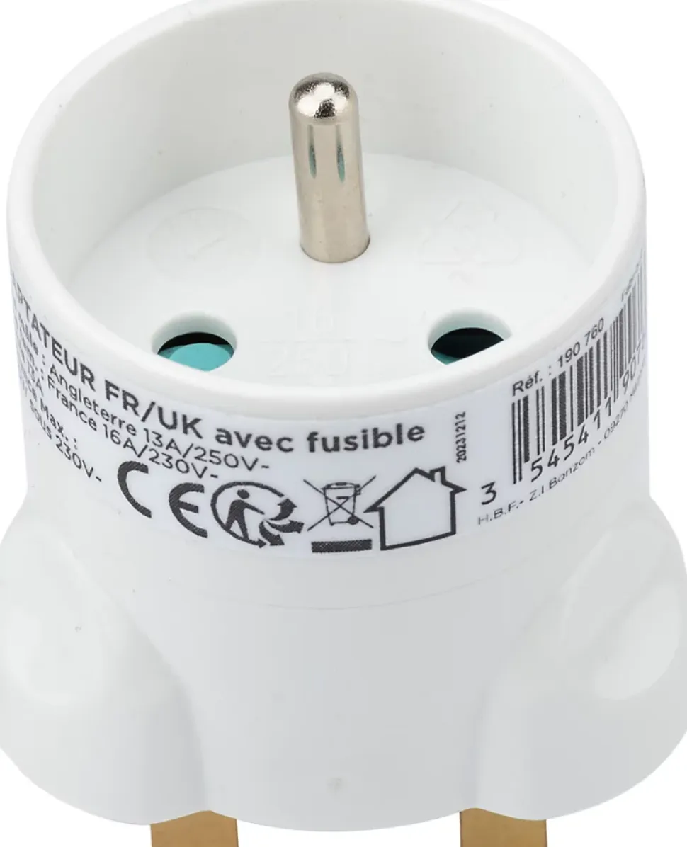 Adaptateur France - Royaume Uni Blanc - Zenitech