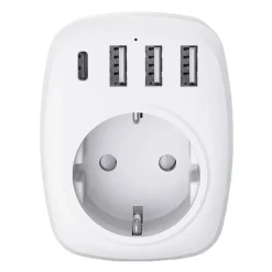 Adaptateur prise voyage UE/UK - 4 ports USB - Voltman