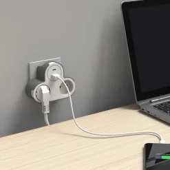 Adaptateur triplite + 2 USB Jacobsen blanche 16A