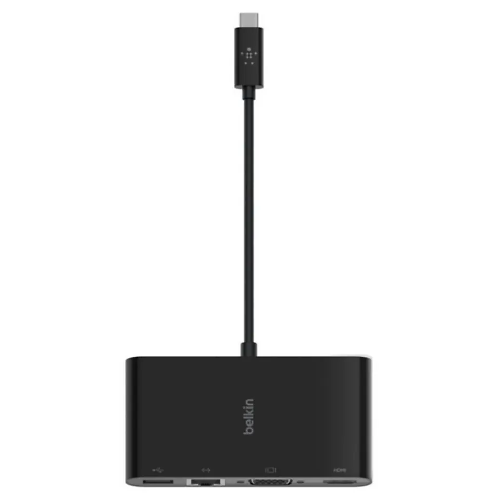 Adaptateur USBC Multimedia GBE HDMI VGA USBA Belkin noir