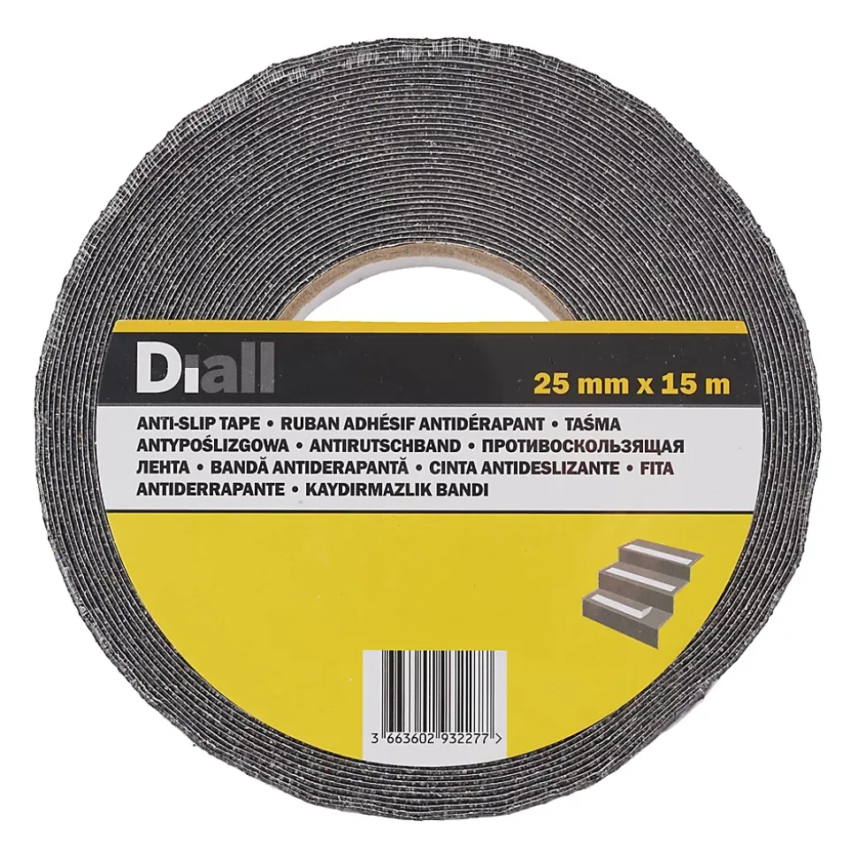 Adhésif antidérapant Diall noir, 15 m x 25 mm
