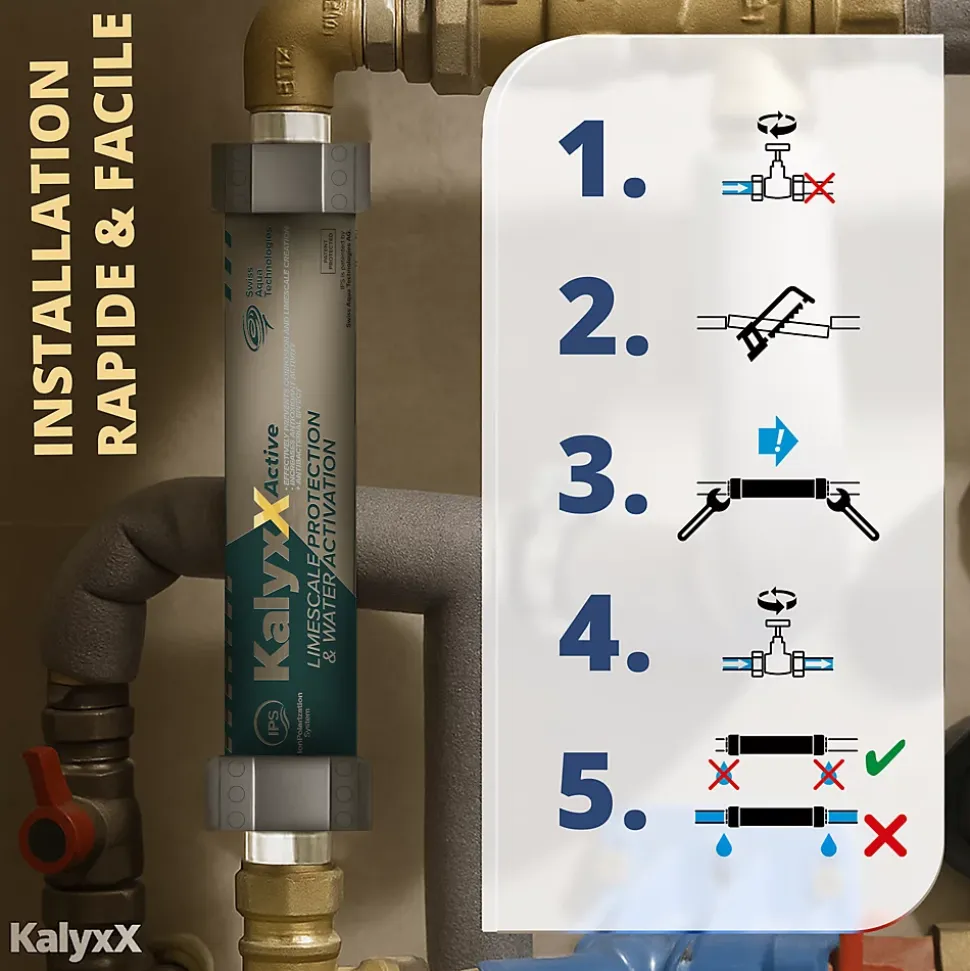 Adoucisseur d'eau Anticalcaire Antibacterien innovant IPS Kalyxx Active G1/2 " femelle (IPSKXAG12)