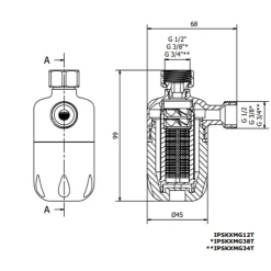 Adoucisseur d'eau Anticalcaire Antibacterien innovant IPS 100 Kalyxx MINI G 3/8" femelle (IPSKXMG38T)