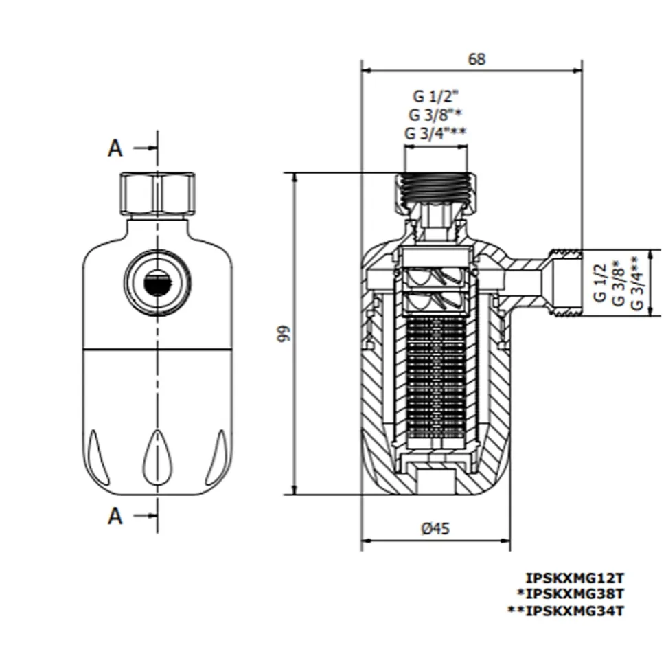 Adoucisseur d'eau Anticalcaire Antibacterien innovant IPS 100 Kalyxx MINI G 3/8" femelle (IPSKXMG38T)