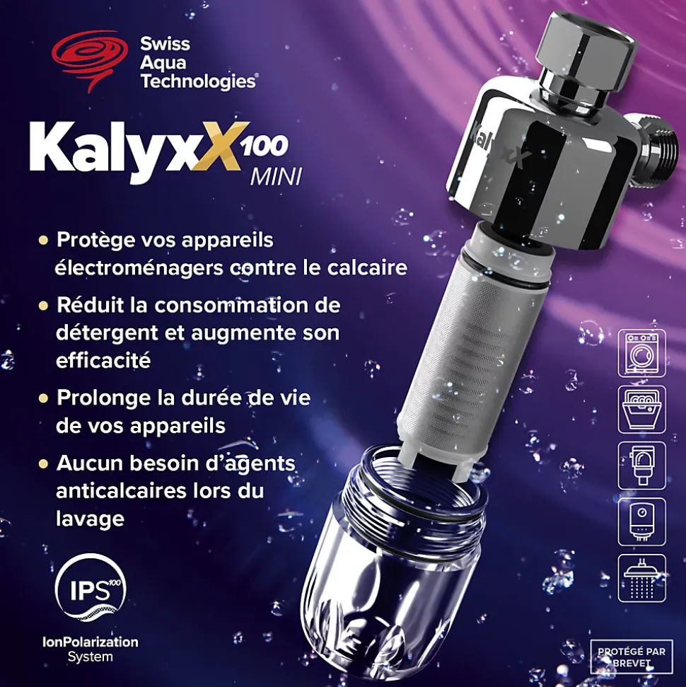 Adoucisseur d'eau Anticalcaire Antibacterien innovant IPS 100 Kalyxx MINI G 3/8" femelle (IPSKXMG38T)