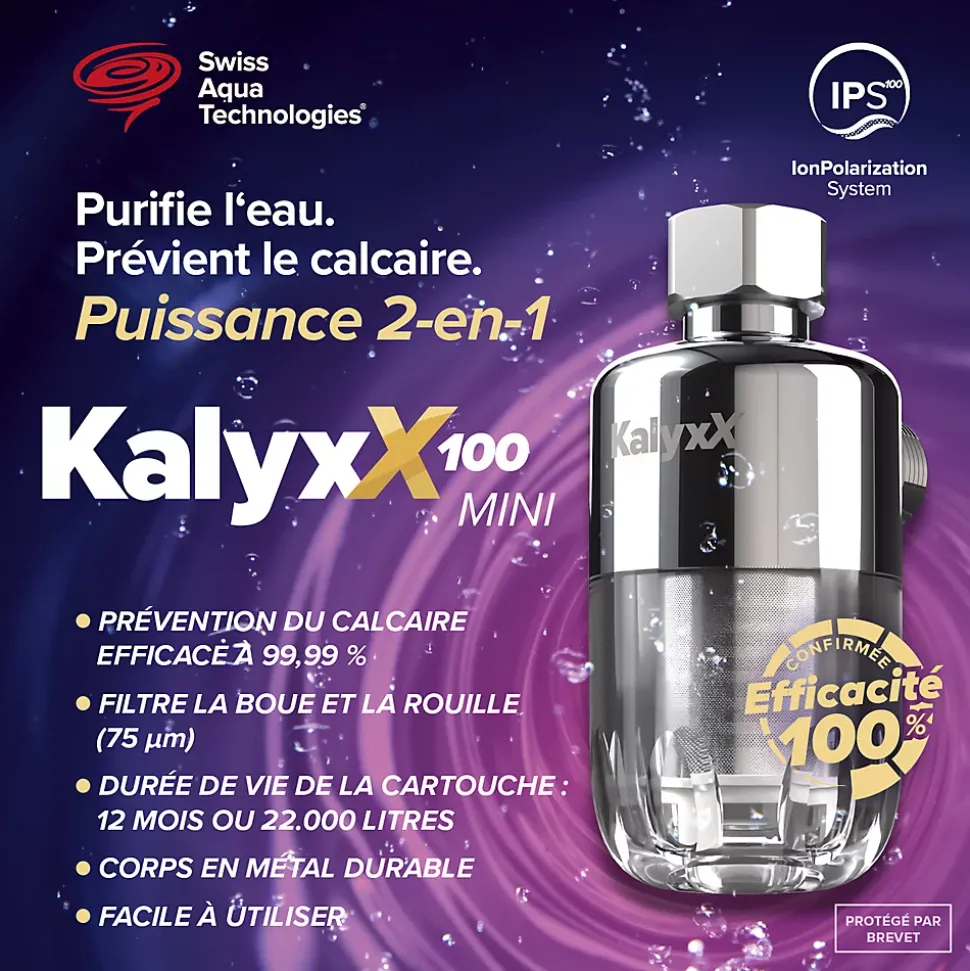 Adoucisseur d'eau Anticalcaire Antibacterien innovant IPS 100 Kalyxx MINI G 3/8" femelle (IPSKXMG38T)