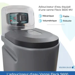 Adoucisseur D'eau 30L Fleck 5600 MV Mécanique Volumétrique Anti Calcaire Fabriqué En France